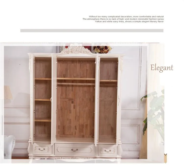 Четырехдверный шкаф современный европейский весь гардероб французский мебельный шкаф для спальни o1192