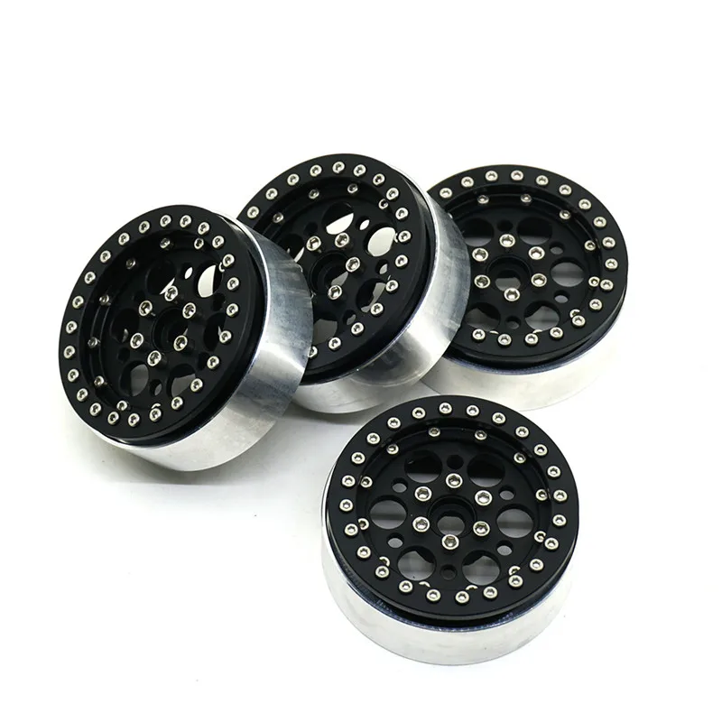 

2.2 Inch Beadlock Wheel Rims 2.2'' Wheel Hubs For 1:10 RC SCX10 Wraith 90018 90022 90027 90046 90047 CC01 TRX4 TF2 Black