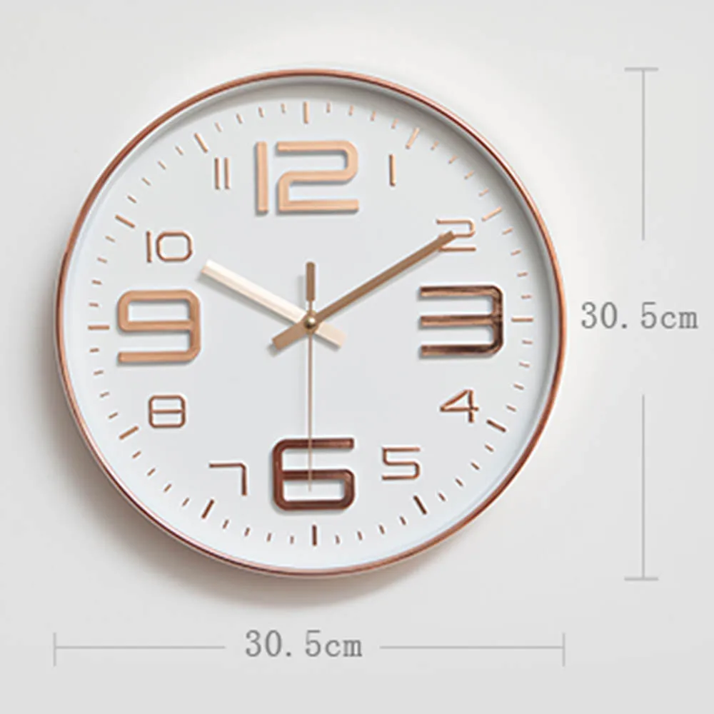 Modern Simple Wall Clocks Living Room Round Thin Box Home