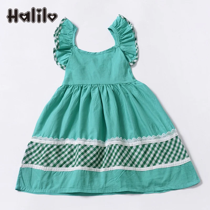 

Halilo New Girls Summer Dresses Backless Flying Sleeve Kids Costume Princess Girls Easter Dress Baby Girl Clothes Children Dress