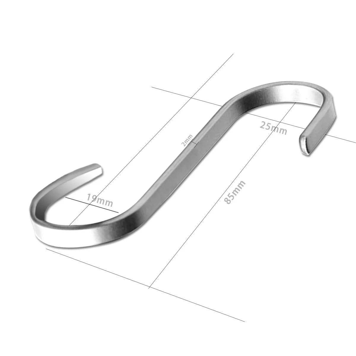 Beli Stainless Steel Logam S Hooks Kitchen Pot Pan Hanger Pakaian Storage Rack Dipoles 10 Pcs Pack 3.3 Inches Datar