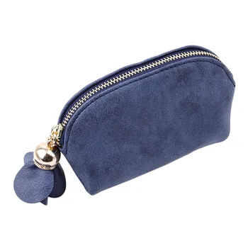 

Cute Small Coin Purse Solid Color Zipper Flower Women Mini Wallet Key Holder Hobos Bag Card Holder Clutch Money Bag Ladies
