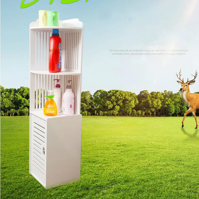 

Bathroom shelf floor toilet waterproof storage corner cabinet bathroom toilet finishing lo89426