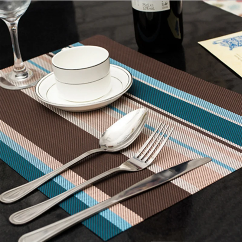 4 قطعة/المجموعة نسج تأثير الحديثة نمط المفارش منصات طاولة طعام ديكور مكان الحصير المطبخ اكسسوارات الديكور المنزل سادة