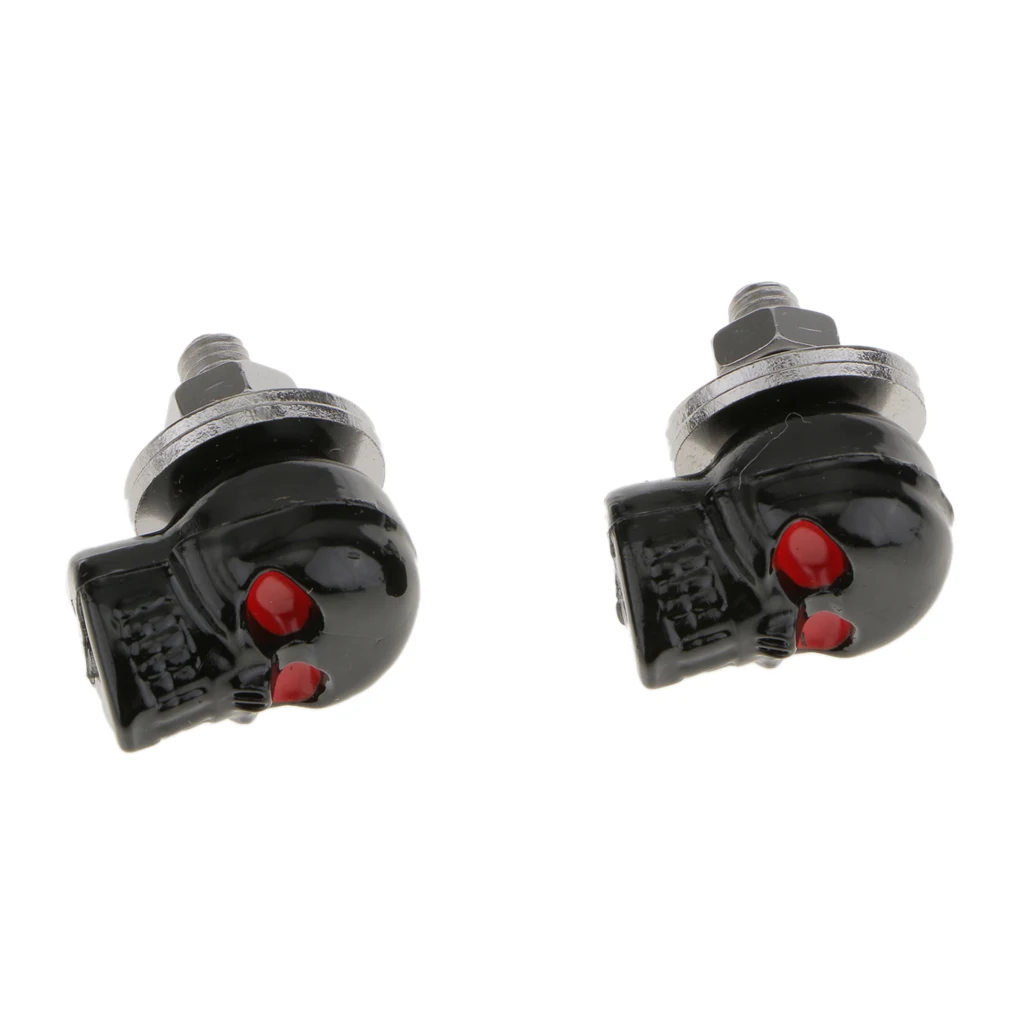 2pcs Skull License Plate Frame Bolts Screw Caps For Motorcycle Bike Chopper