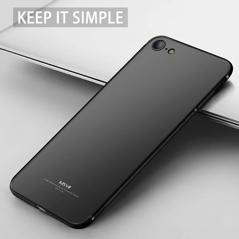 MSVII Rubber Oil Cover for iPhone 8 Case Silicone Plus Luxury Soft TPU Shockproof Back 7 |