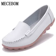 2017 Shoes Woman Leather Women Shoes Flats Colors footwear Loafers Slip On Women’s Flat Shoes Moccasins Plus Size 1189w
