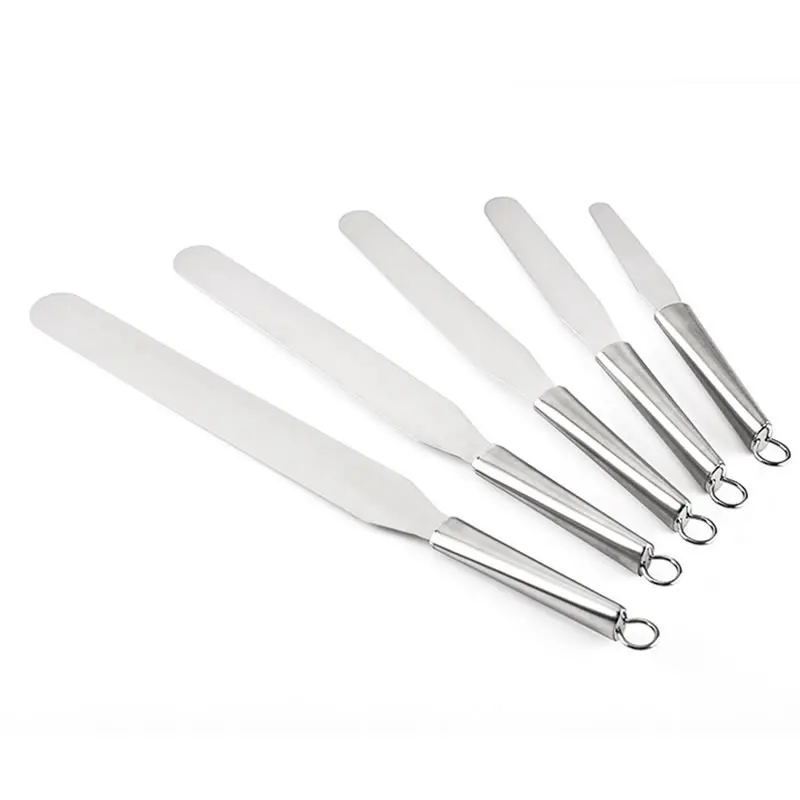 Stainless Steel Straight Icing Spatula Butter Cake Cream Blade Bend