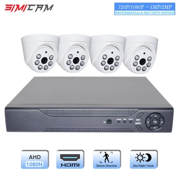 HD CCTV Camera DVR System AHD 720P1080P 2MP Kit 4 Channel CCTV DVR XVR NVR 5 in 1 Video Recorder Infrared Dome Camera Security