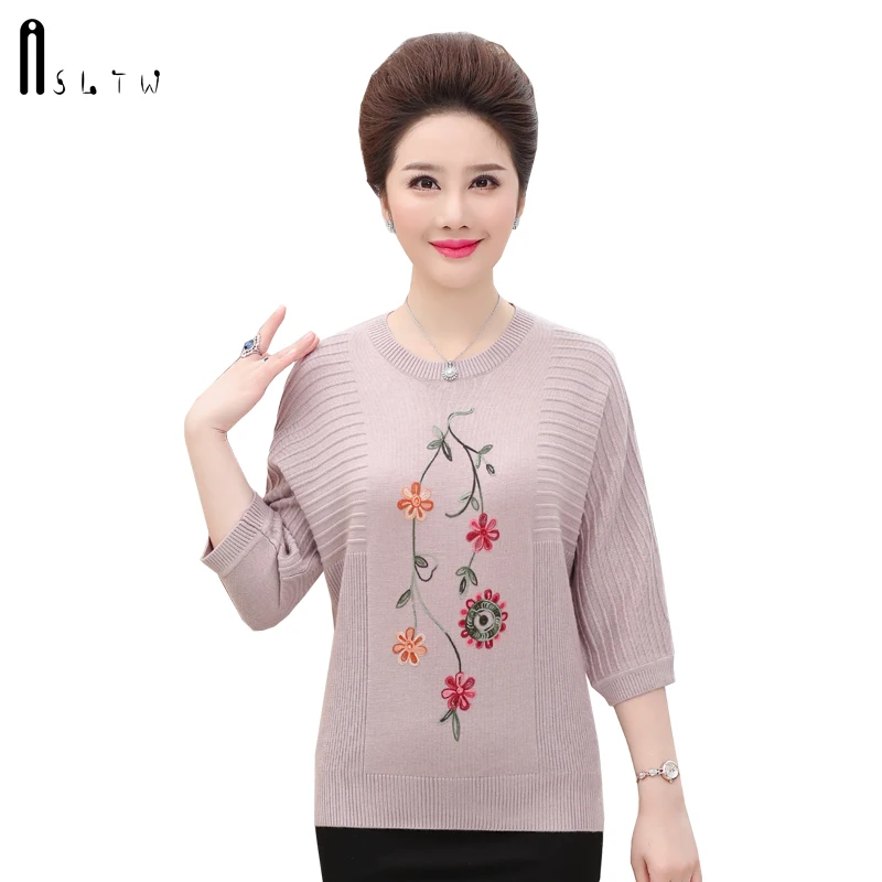 ASLTW Pullover Women New Autumn O Neck Sweater High Quality Embroidery Batwing Sleeve Cashmere Female Pullovers | Женская одежда