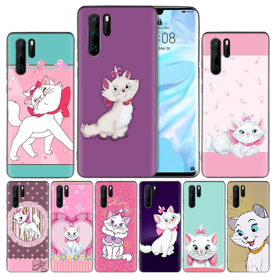 

AristoCats Marie Cat Black Silicone Case Cover for Huawei Mate 20 10 P30 P20 P10 Lite Pro P Smart Plus 2019 Enjoy 9S 9E Nova 4E