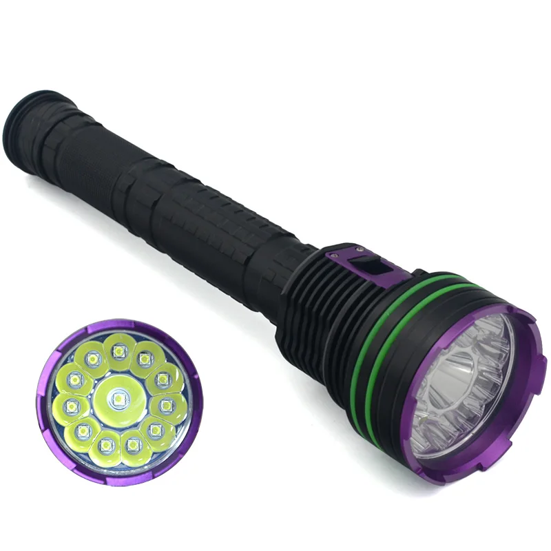 

2017 NEW LED Diving 12 x XM-L2 15000LM Flashlight linternas Underwater Waterproof Lamp Torch by 18650 or 26650 Battery