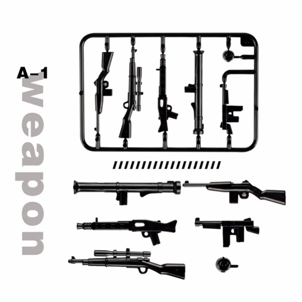 Military Swat Police Gun Weapons building blocks Pack Army soldiers MOC Arms City Police Legoingly Military Series Toys