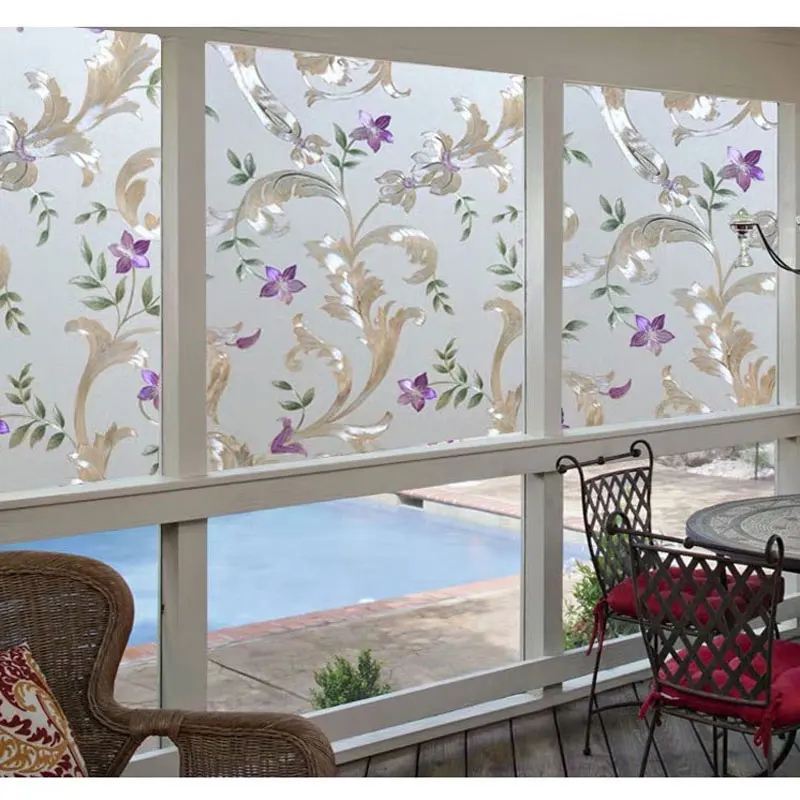 Ombre flowers3D Crystal diamond Home Window Cover Film No-Glue stained New Year Decorative Privacy Glass Stickers 45/60/75*200cm Ombre flowers3D Crystal diamond Home Window Cover Film No-Glue stained New Year Decorative Privacy Glass Stickers 45/60/75*200cm
