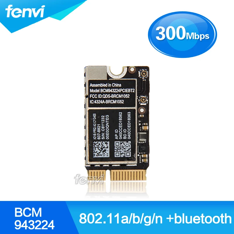 300 Мбит/с Беспроводной-N Wi-Fi bluetooth мини PCIe карты Airport Broadcom BCM943224PCIEBT2 для Macbook Air 11 6