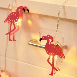 Розовый металлический Фламинго Свадьба струна Фея свет светодио дный Рождество светодиодная Фея розовая девочка струна свет вечерние
