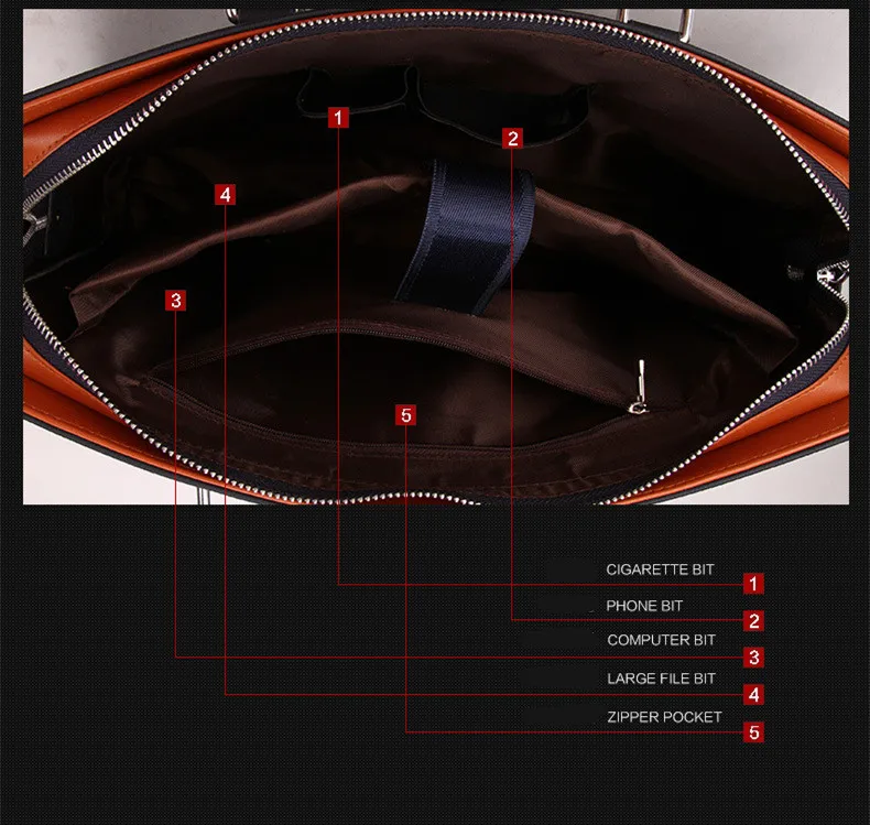 В деловом стиле из натуральной кожи Для мужчин Сумки перекинул сечение Для мужчин тенденция 14 "портфель для ноутбука Повседневная Для