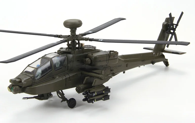 

YJ 1/72 Scale Helicopter Model Toys AH-64D Apache Diecast Metal Plane Model Toy for Gift/Collection/Decoration