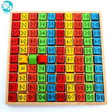 Baby wooden Toys 99 Multiplication Table Math Toy 10*10 Figure Blocks Baby learn Educational montessori gifts free shipping