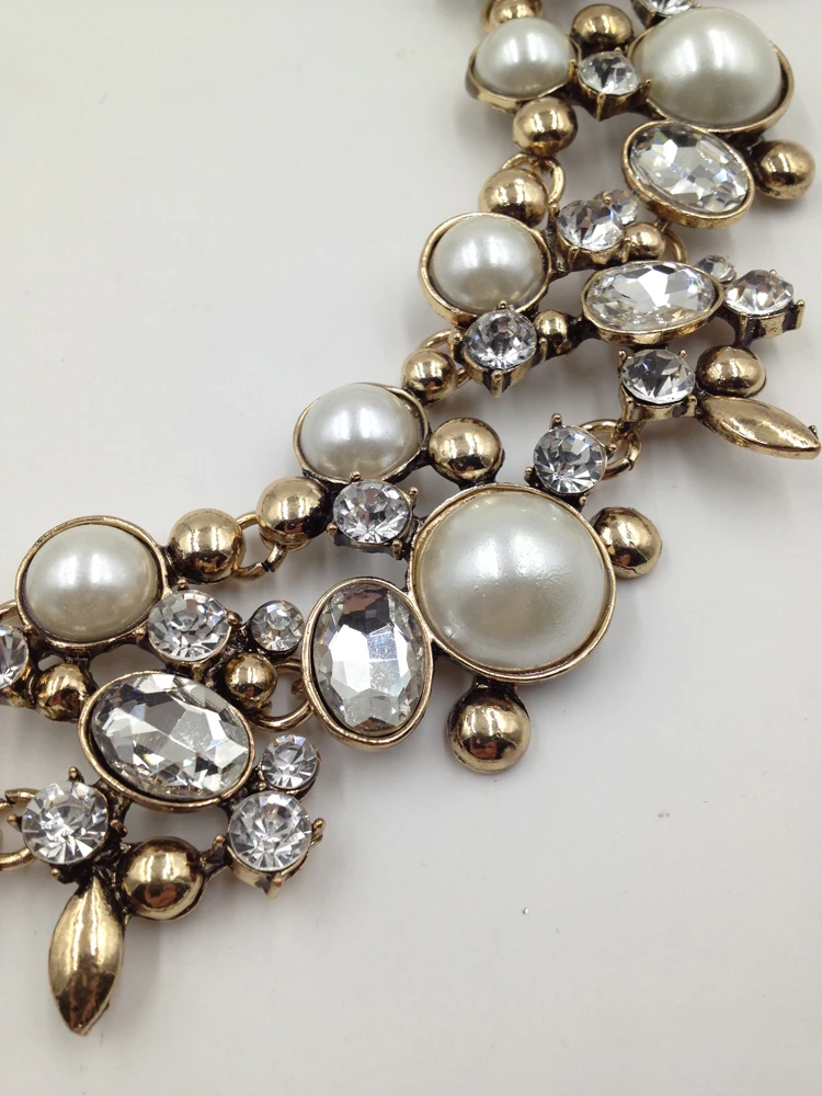 2016 Z fashion necklace collar Necklaces Pendants crystal costume statement necklace choker simulated pearl pendant NecklacesNHJJ0137