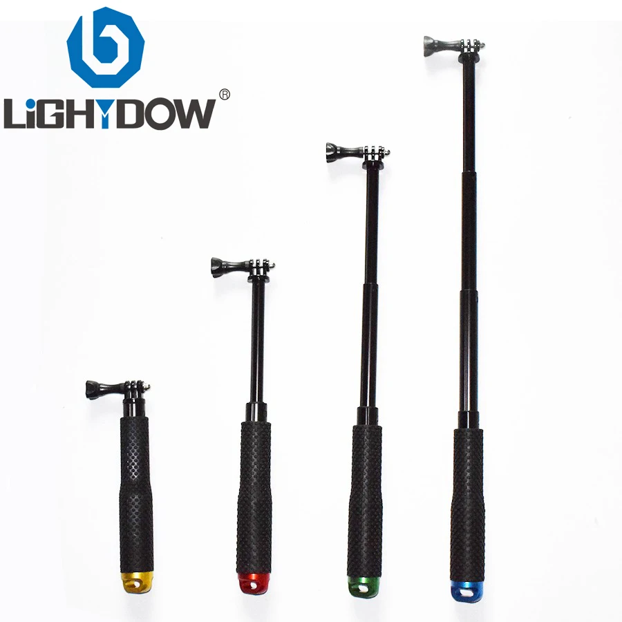 Lightdow 1" дюймовый выдвижной шест палка для селфи ручной монопод с адаптером для GoPro 2 3 3+ 4 5 SJCAM XiaoYi камеры