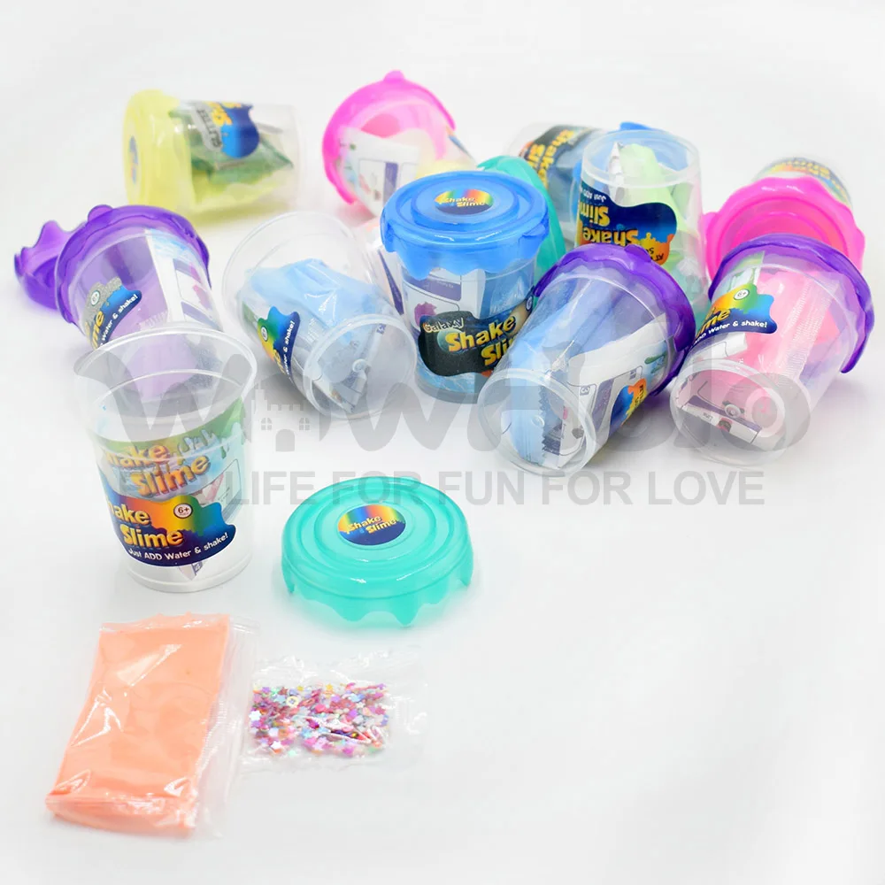 Free shipping Shake slime shaker slime 1 random color with confetti slime set slime toys (13)