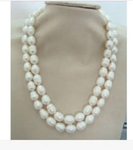 

FREE SHIPPING HOT sell new Style >>>> CLASSIC33"12-13MM SOUTH SEA NATURALWHITE PEARL NECKLACE14K
