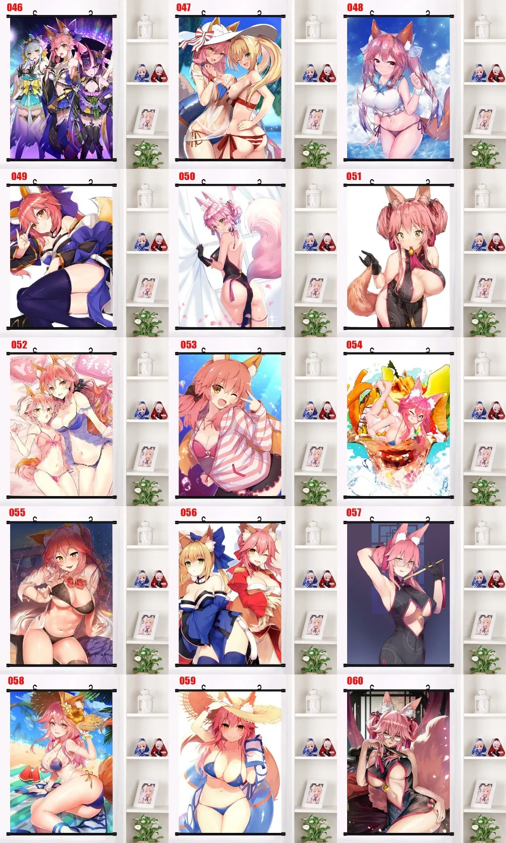 Японское аниме Манга Fate/большой заказ FGO сексуальный tamamo no Mae Косплей стены прокрутки Фреска плакат настенный висящий плакат домашний декор сбор