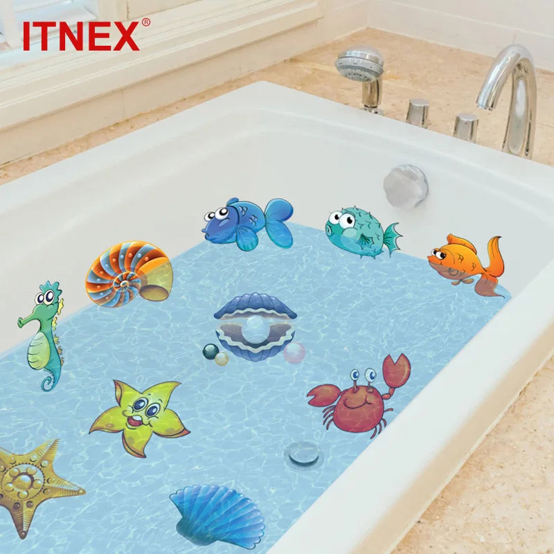 

ITNEX 10/20Pcs Bath Sticker nemo Fish Sea Cartoon Wall Sticker For Shower Children Kids Baby bath Bathtub Tile Bathroom Sticker