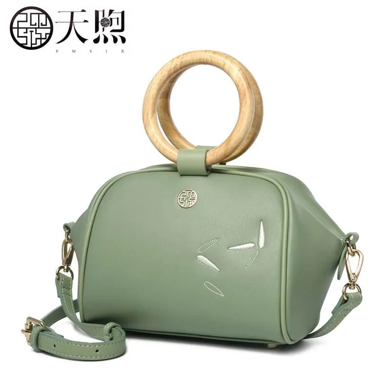 

Pmsix high quality fashion luxury brand 2018 new summer mini embroidery ring portable Messenger bag Chinese style original desig