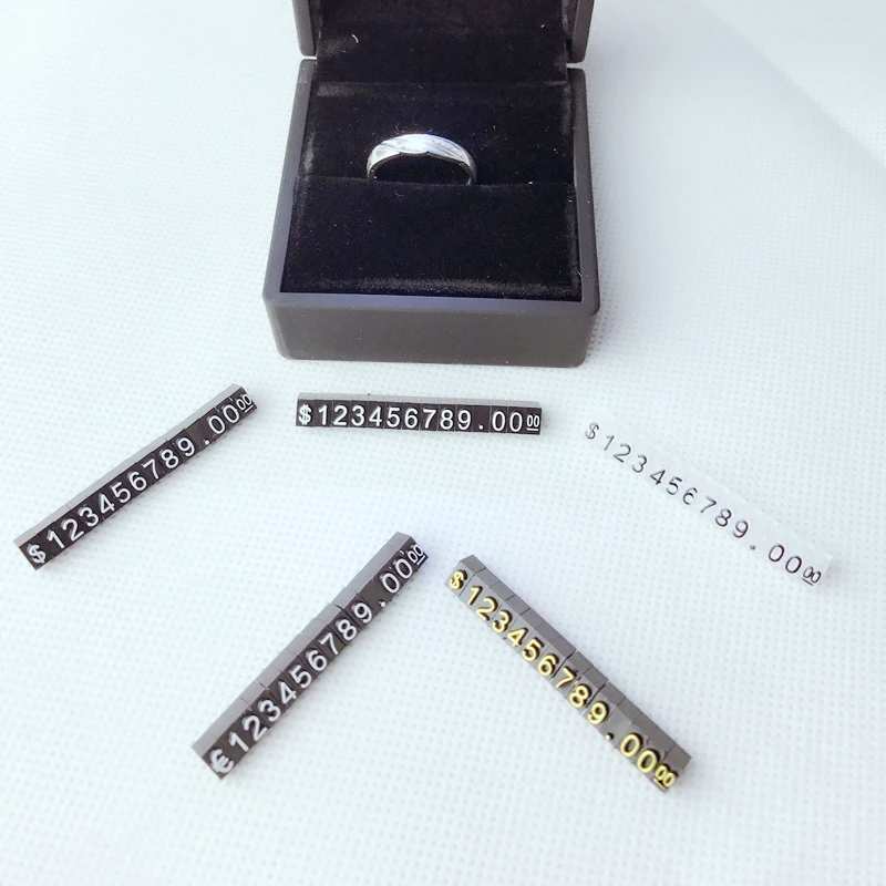 Small Adjustable Price Tags Euro HK US Dollar Assembly Blocks Number Digit Cube Watch Jewelry Store Counter Display Stand Sign Jewelry Tools