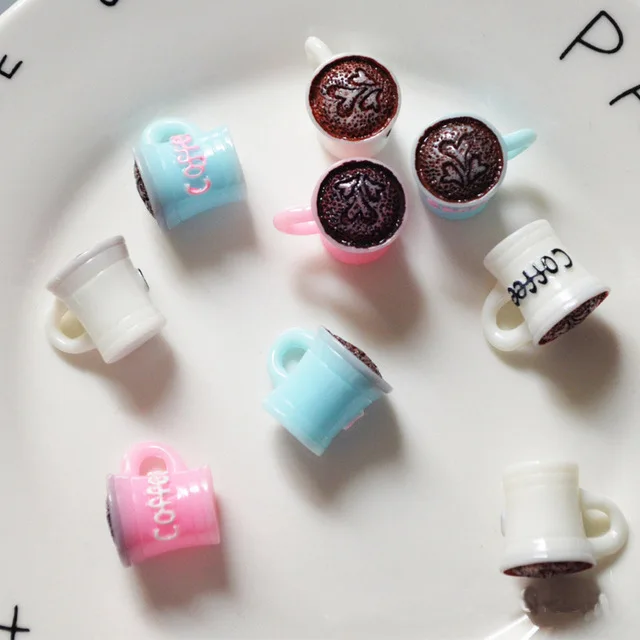 

10PCS Slime Charms Mini Coffee Cup Resin Plasticine Slime Accessories Beads Making Supplies For DIY Scrapbooking Crafts