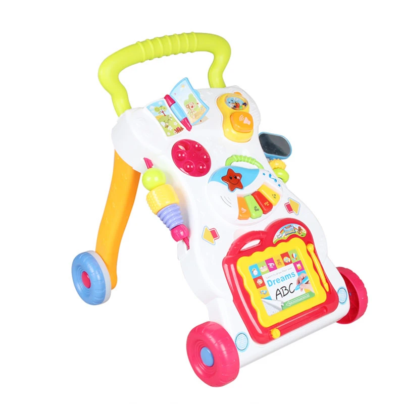 Bebe Marcheur Avec Roues Musique Bebe Premiers Marcheurs Voitures Nouveau Ne Bebe Promenade Apprentissage Panier 4 Roues Avec Planche A Dessin Multi Fonction Aliexpress