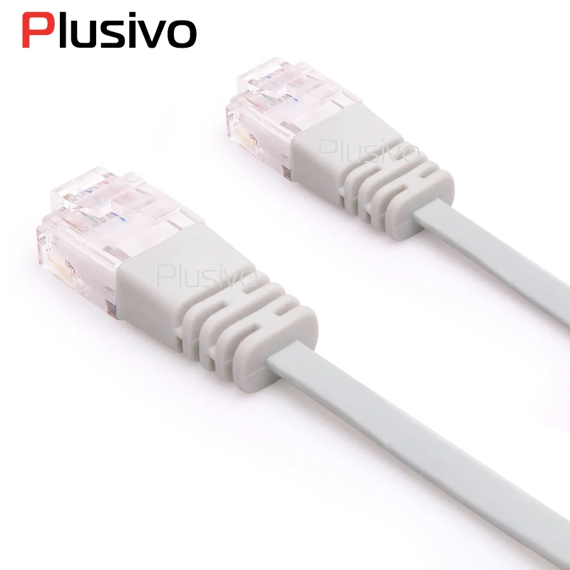Лучшая цена CAT6 плоский кабель Ethernet сетевой патч корд 1 метр серый цвет Быстрая