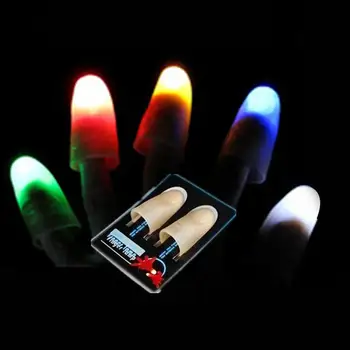

1 Pair Creative Magic Thumb Tip LED Light Magic Trick Finger Lights Kid Amazing Toys for Dance Party Props Blue/Green/Red Light