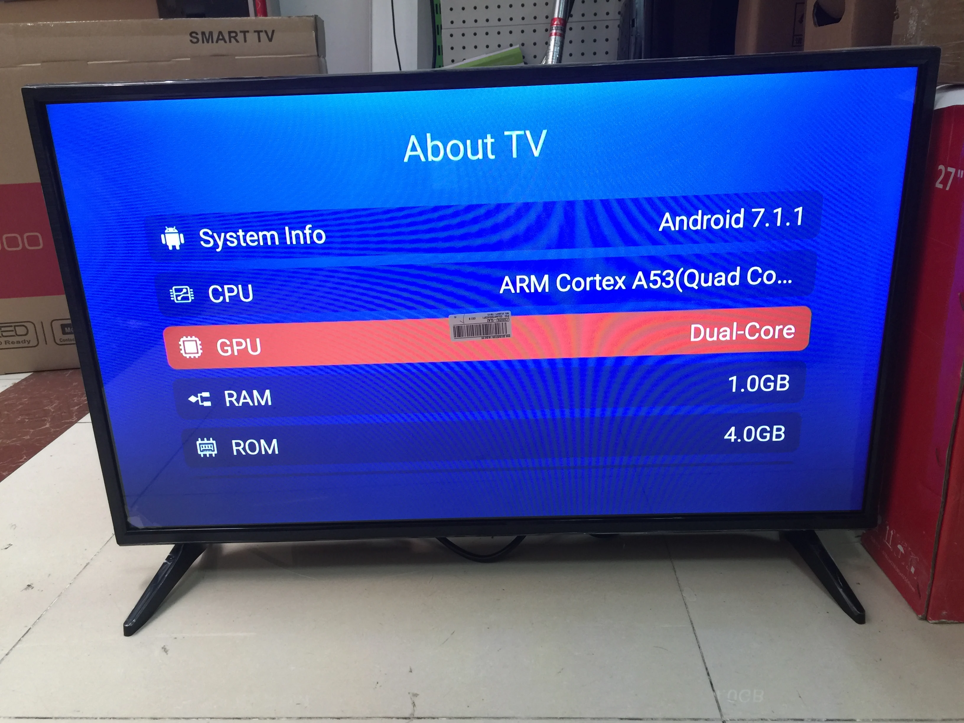 32 inch FULL HD monitor 1920*1080p + Wifi Smart Android 7.1.1 Ram 1GB ROM 4GB internet led television tv