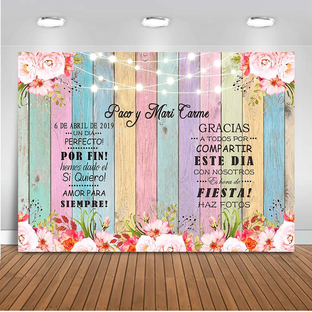 MEHOFOTO Photographic Backdrops Flowers Rainbow Colorful Wood Car Custom Background Photocall Wedding Photo Fond | Электроника