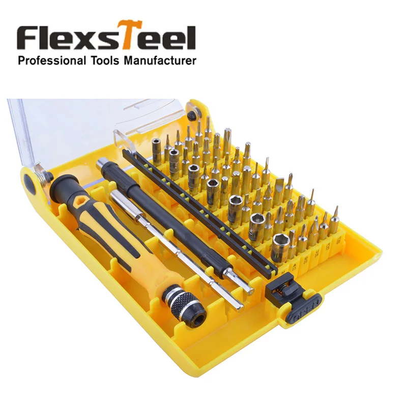 Flexsteel Precision 45 в 1 Набор отверток Electron Torx Бит мини Магнитная отвертка комплект ремонт ручные инструменты для телефона, часы