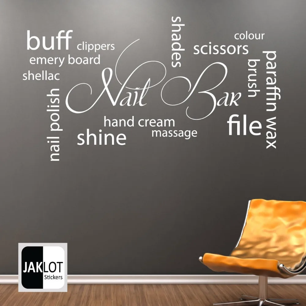 Hot Selling Nail Bar Collage Vinyl Wall Decal Nail Salon 