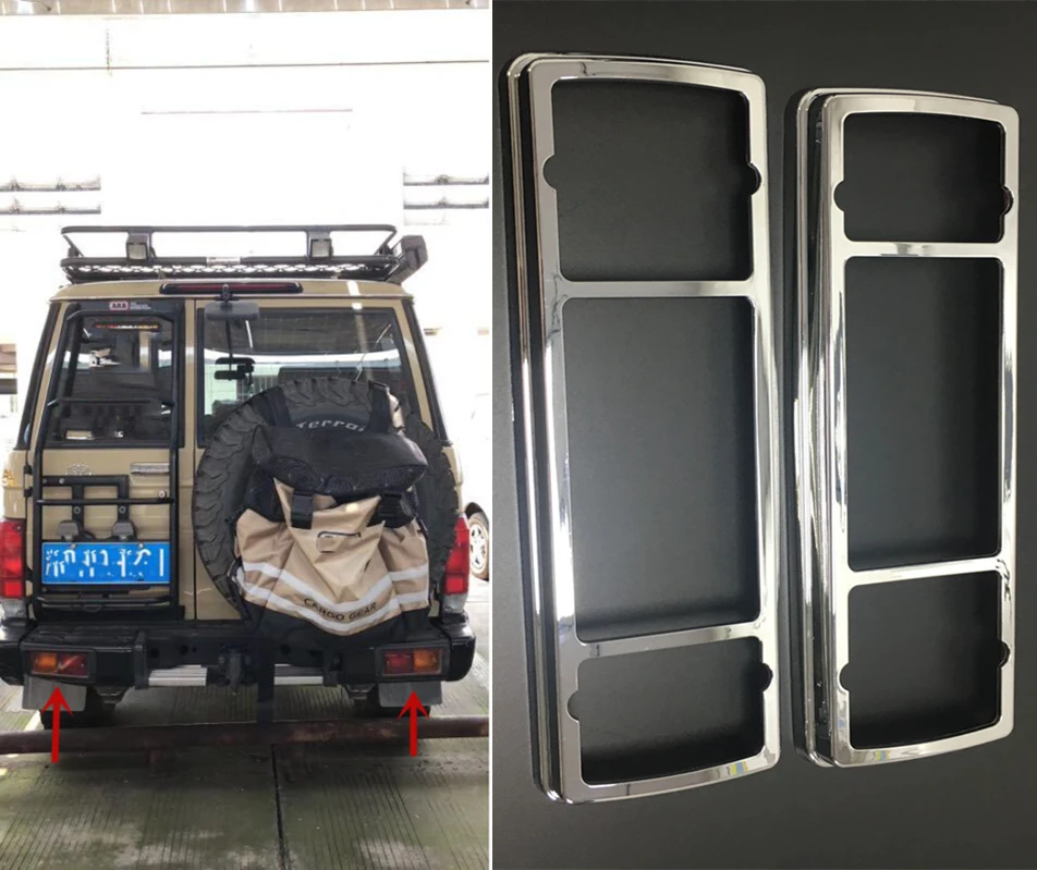 

Car Rear Fog Light Protection Cover Trim For Toyota Land Cruiser FJ70 FJ76 FJ77 FJ78 FJ79 LC76 LC77 LC78 LC79