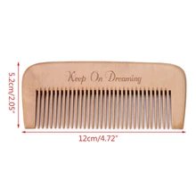 FH-20035 пользовательские ваш логотип пустой персикового дерева расческа прямые дерево борода гребень для волос 12 см Длина