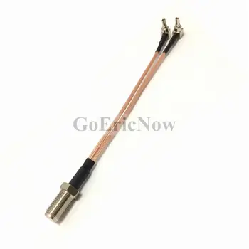 

10 pcs RF Coaxial UK F Female to Y type 2 X TS9/CRC9 Male Connector Splitter Combiner Cable Pigtail RG 316 15CM
