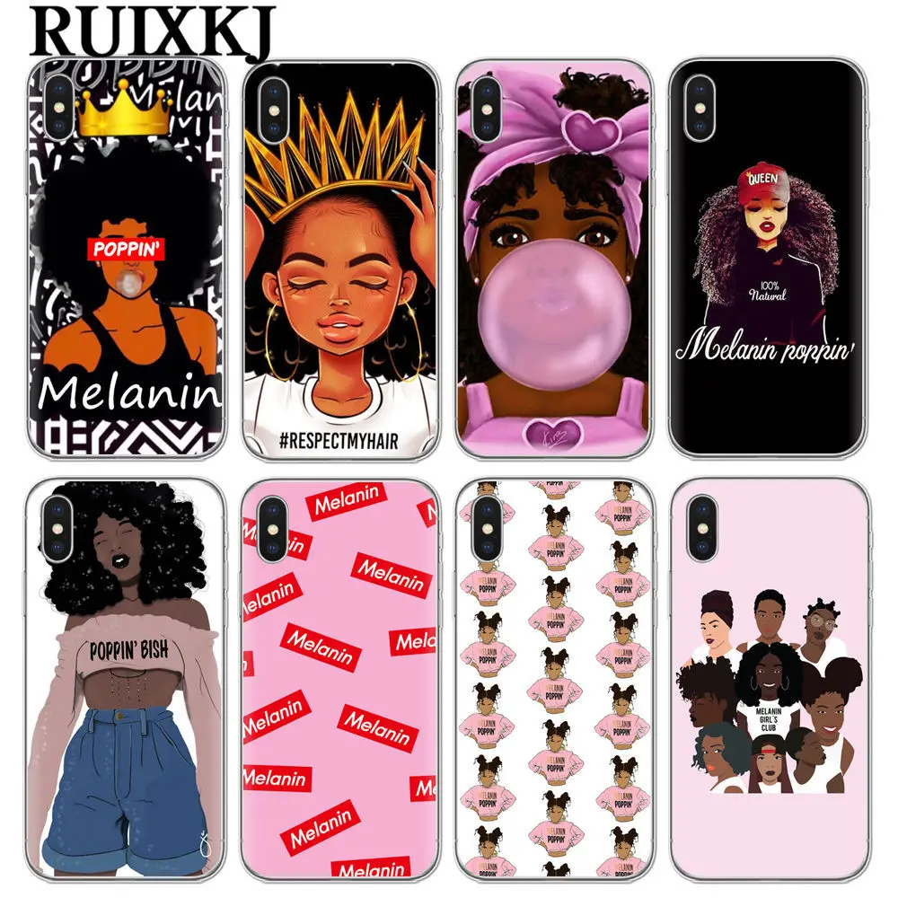Мягкий силиконовый чехол для телефона 2bunz Melanin Poppin Aba iPhone X XR 6 7 8 plus 5 5s se Модный