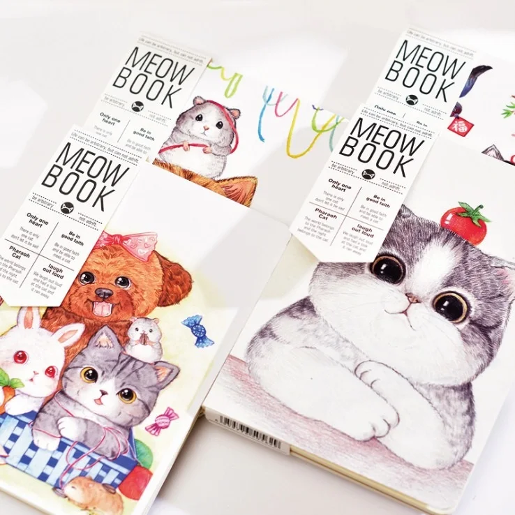 

Lucky Cat" Sketchbook Blank Diary Cute Journal School Study Notebook Agenda Notepad