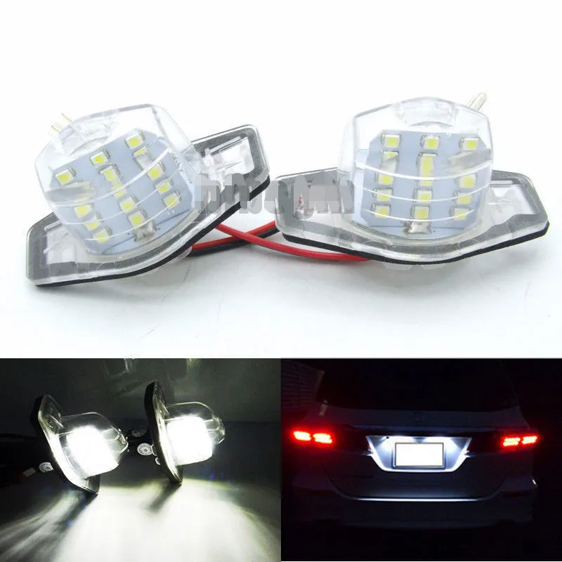 2X pour HONDA INSIGHT JAZZ FIT Blanc DEL Number Plate Light Lampes