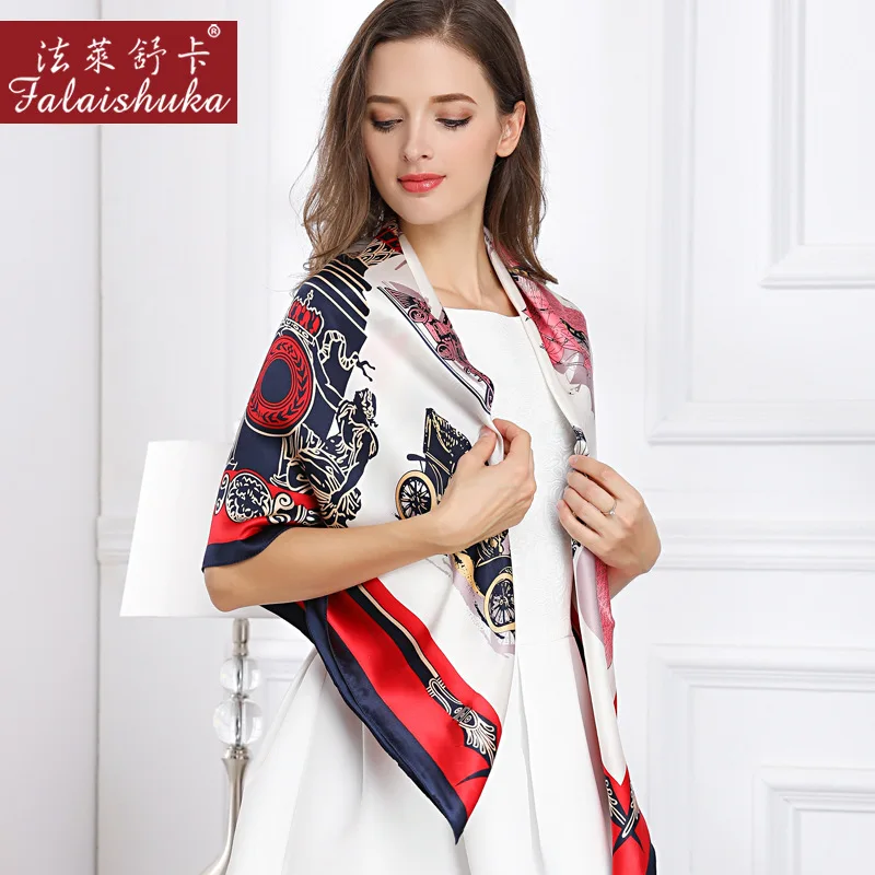 Женский Шелковый большой квадратный шарф женский весна и осень зима дикий шелковый шарф-шаль двойного назначения-использовать шелк из Ханчжоу шарфы F702 - Цвет: Красный