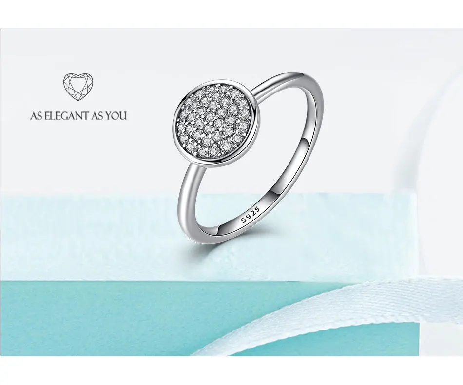 ELESHE,, настоящее 925 пробы, серебряные кольца с подписью, прозрачный Круглый фианит круглые кольца на пальцы для женщин, свадебные украшения для помолвки