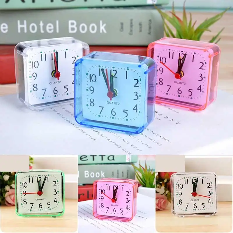 High Quality Vintage Square Trip Bed Compact Travel Desktop Alarm Clock Outdoor Table Creative Gift