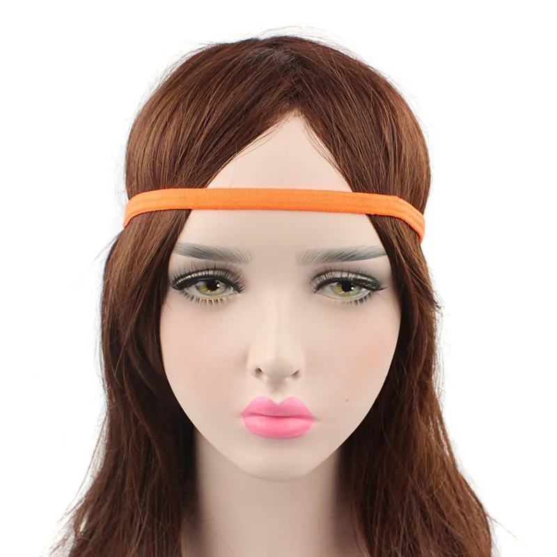 1CM Wide Rubber Band Sports Headband Rubber Band Hair Band Yoga Headband Elasticity Turban Stretch Headband Headwear Hair knot hair band