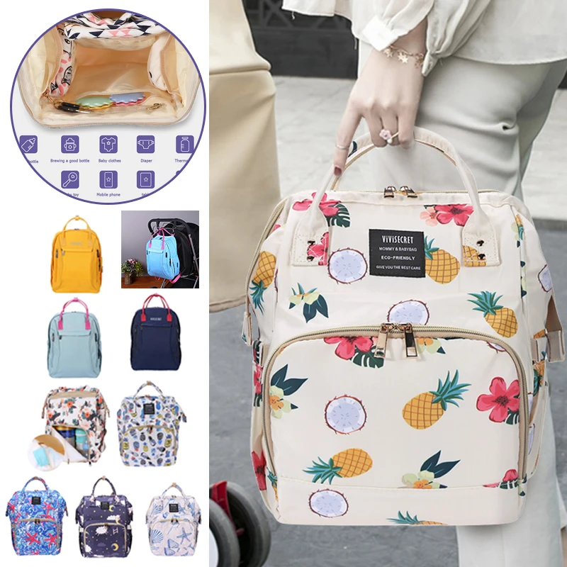 

Waterproof Maternity Nappy Bag Nursing Mummy Diaper Bag Large Capacity Pure Color Handbag Travel Stroller Baby Care Backpacks